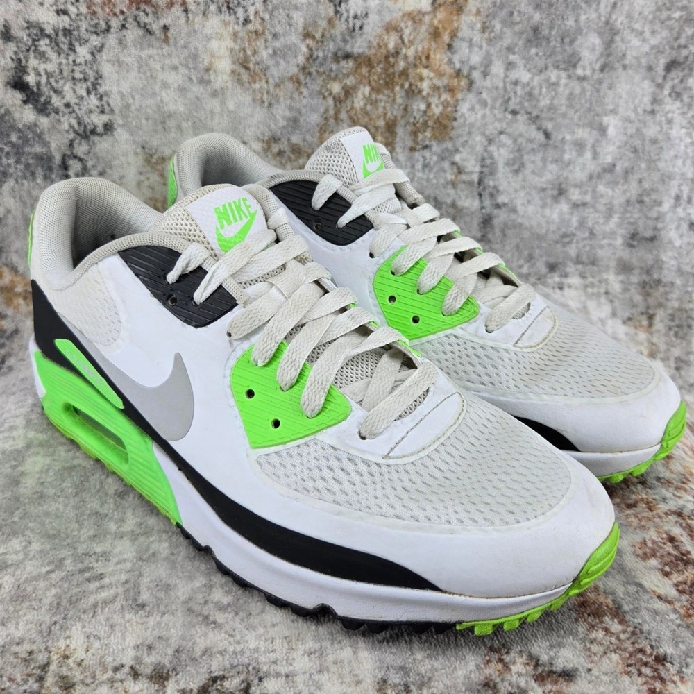 Nike Air Max 90 G Golf Shoes Mens 9 White Black Electric Green CU9978-100 Sporty